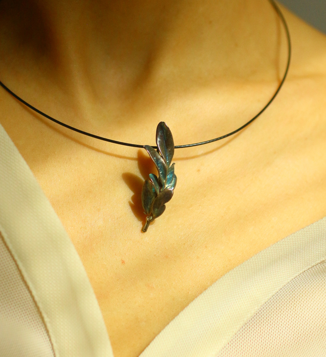 Boxwood pendant in silver, фото 3